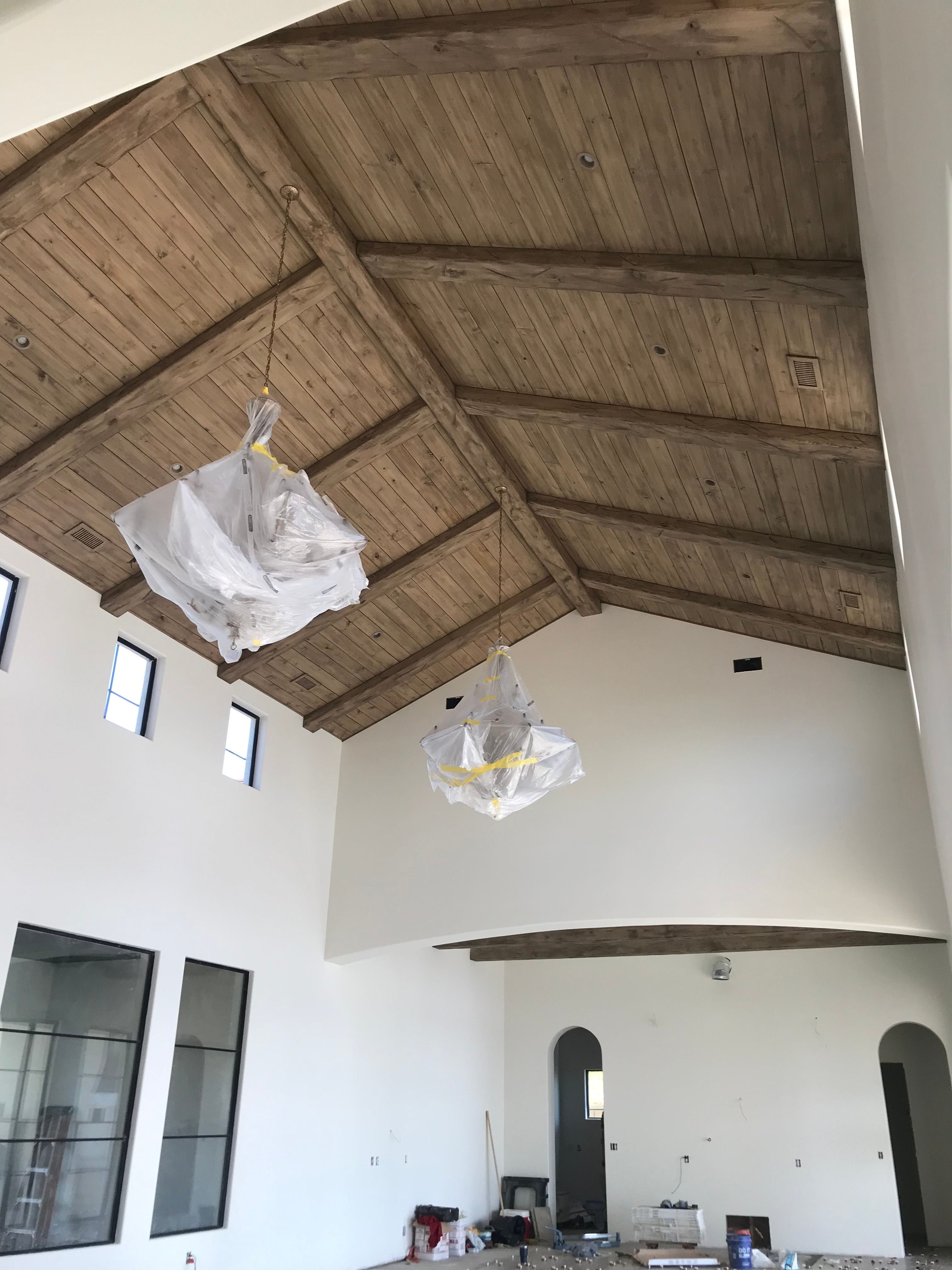 Stained Ceiling Beams