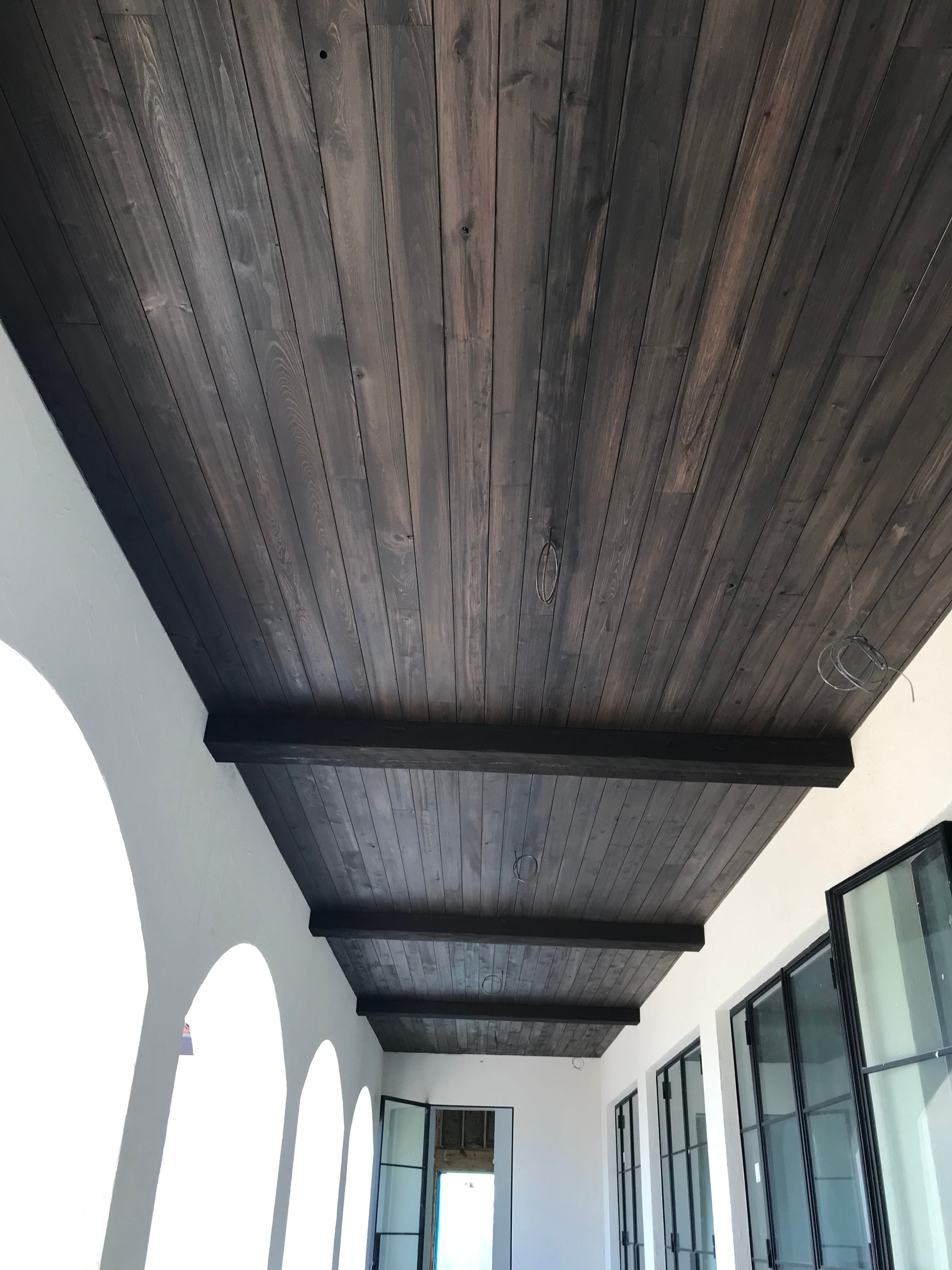 Stained Wooden Ceiling